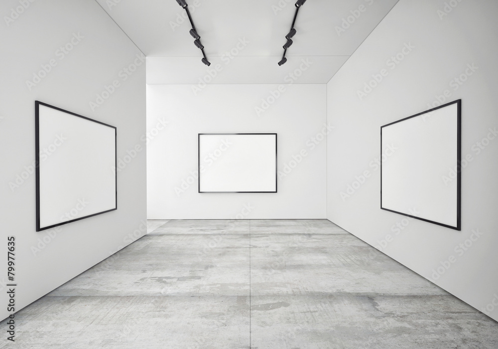 mock up posters frames and canvas in gallery interior background mock up posters frames and canvas in gallery interior background