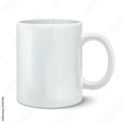 Vector illustration of photorealistic white mug