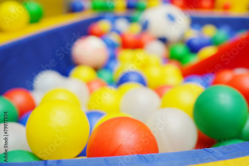 Colorful plastic balls from the children's playground