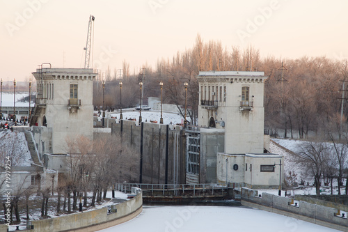 Volga-Don canal named after VI Lenin, winter Volgograd photo