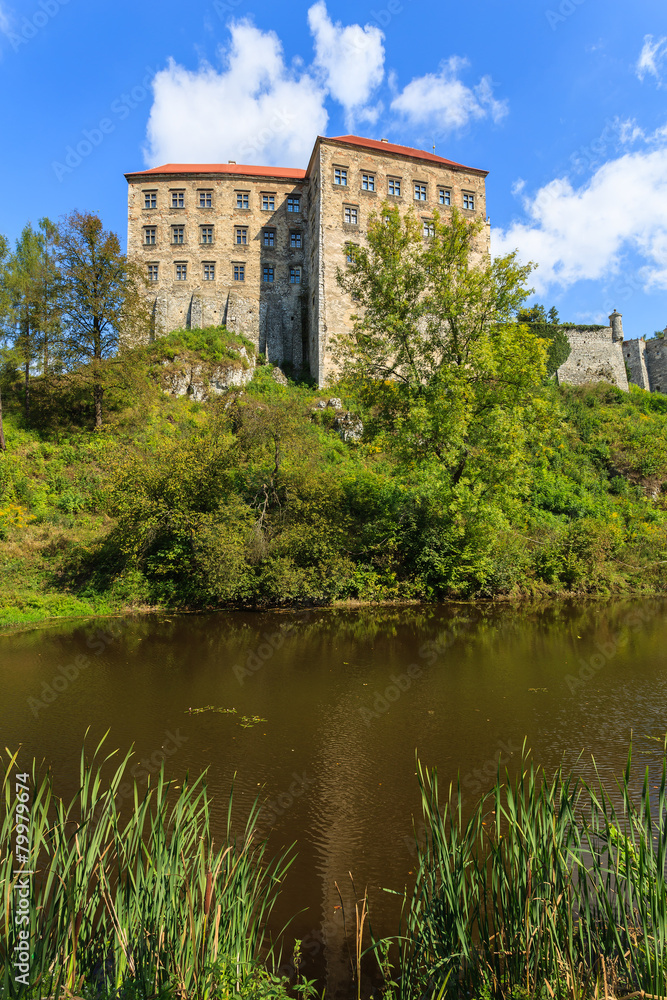 Beautiful Pieskowa Skala castle located by small lake, Poland Beautiful Pieskowa Skala castle located by small lake, Poland