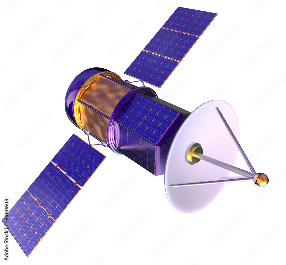 Naklejka premium 3D model of an artificial satellite of the Earth