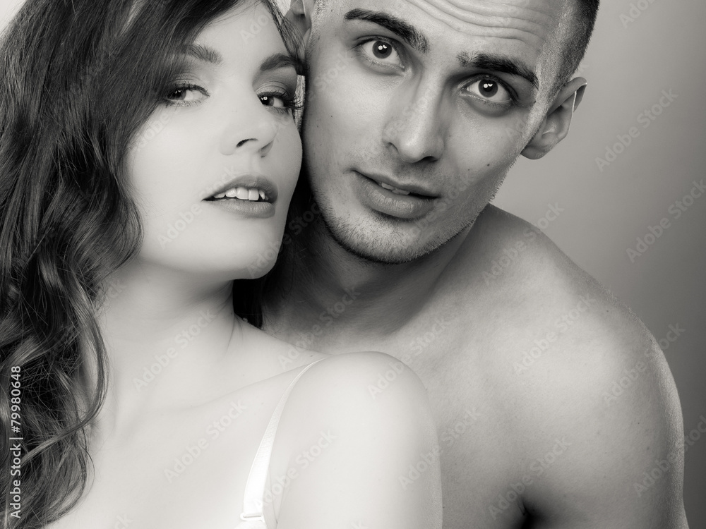 Passionate young people in love, woman and man Passionate young people in love, woman and man