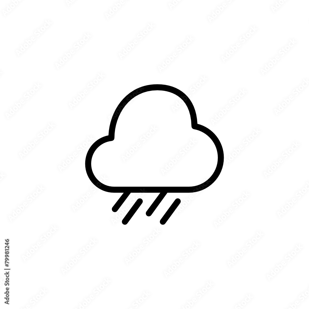 Heavy Rain - Trendy Thin Line Icon Heavy Rain - Trendy Thin Line Icon