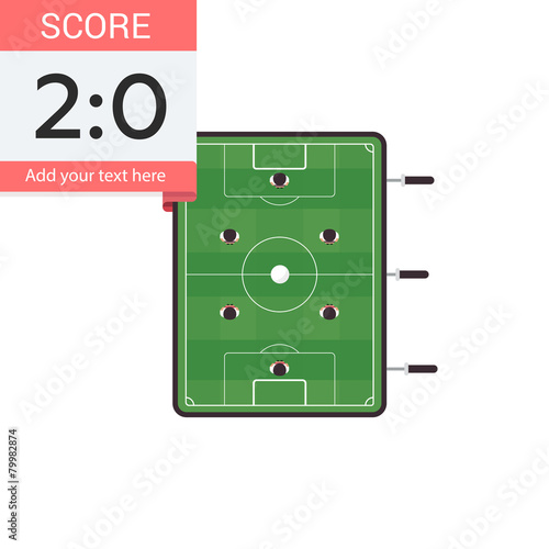 Vector Flat Illustration of Table Soccer
