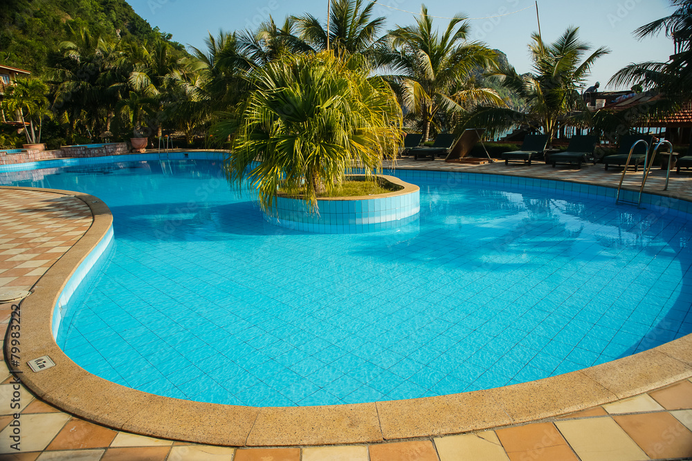 pool in a tropical resort