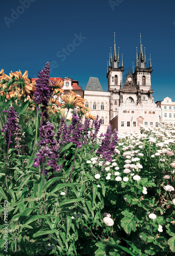 Prague, Church of Mary before Tyn in flowers