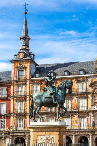 Statue of Philip III at Mayor plaza in Madrid