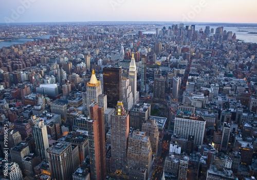USA, New York, Manhattan, View of cityscape from empire state building #79985675