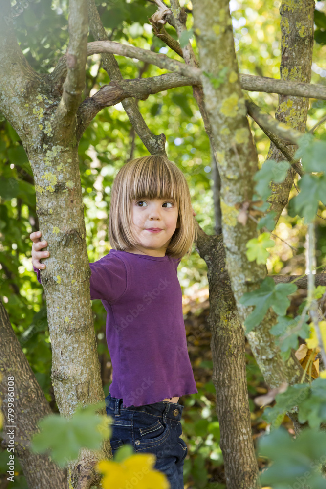 Portrait of girl in autumnal forest Portrait of girl in autumnal forest