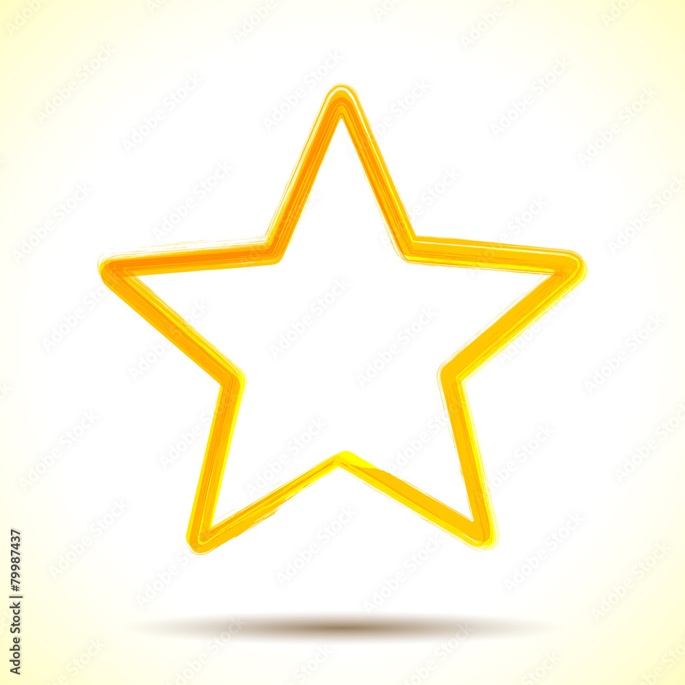 Yellow watercolor brush painted ink star Yellow watercolor brush painted ink star