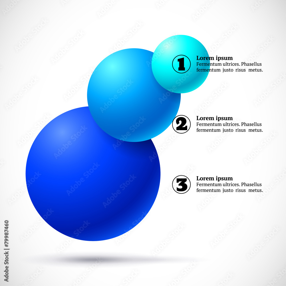 Infographics with group of flying balls