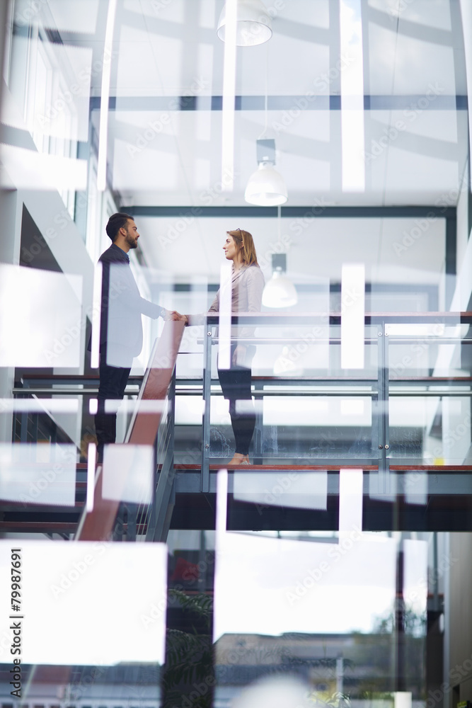 Businessman and businesswoman shaking hands Businessman and businesswoman shaking hands