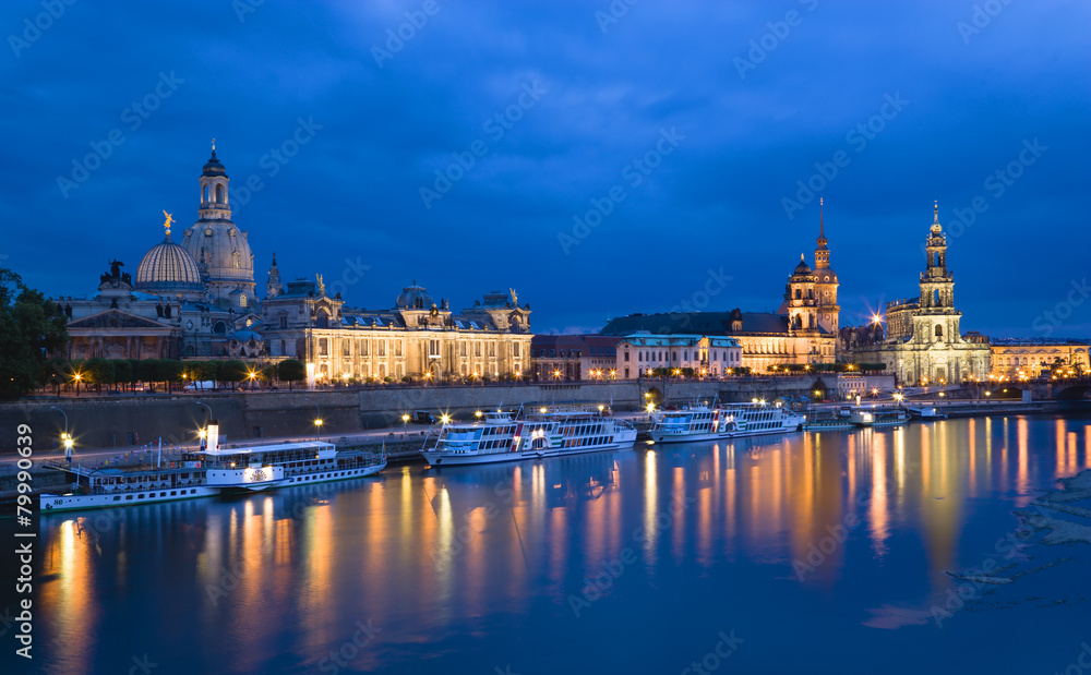 Germany, Saxony, Dresden skyline at night Germany, Saxony, Dresden skyline at night