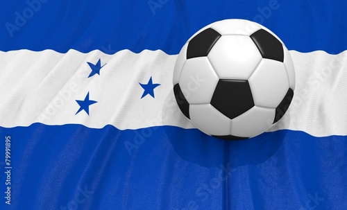 3d illustration of a soccer ball on the flag of Honduras