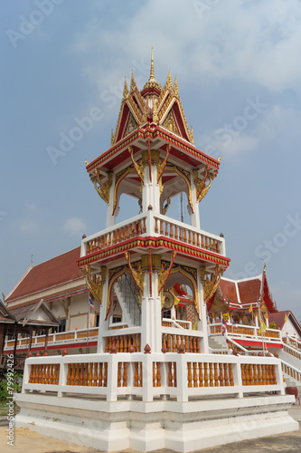 bell tower with sky background at Wat Sukpoondarikaram