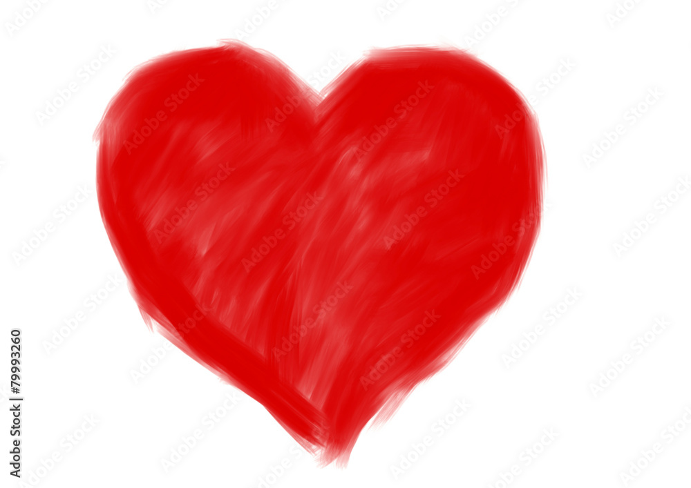red big heart shape. drawing