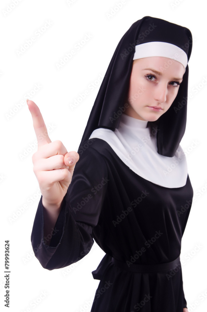 Nun isolated on the white background Nun isolated on the white background