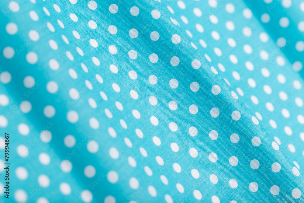 blue cotton fabric with white polka dots blue cotton fabric with white polka dots
