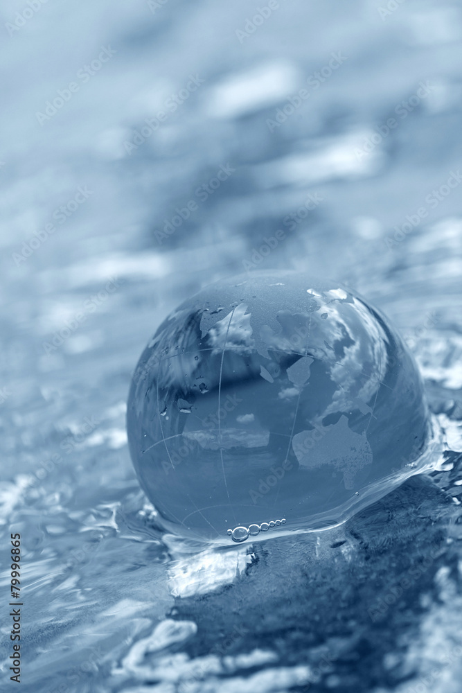 glass globe on water glass globe on water