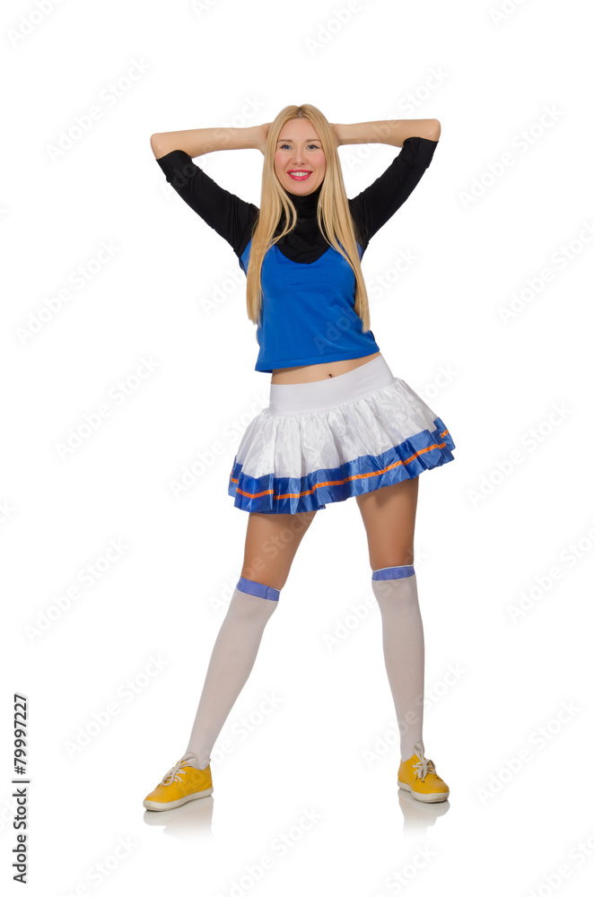 Fototapeta premium Cheerleader isolated on the white background