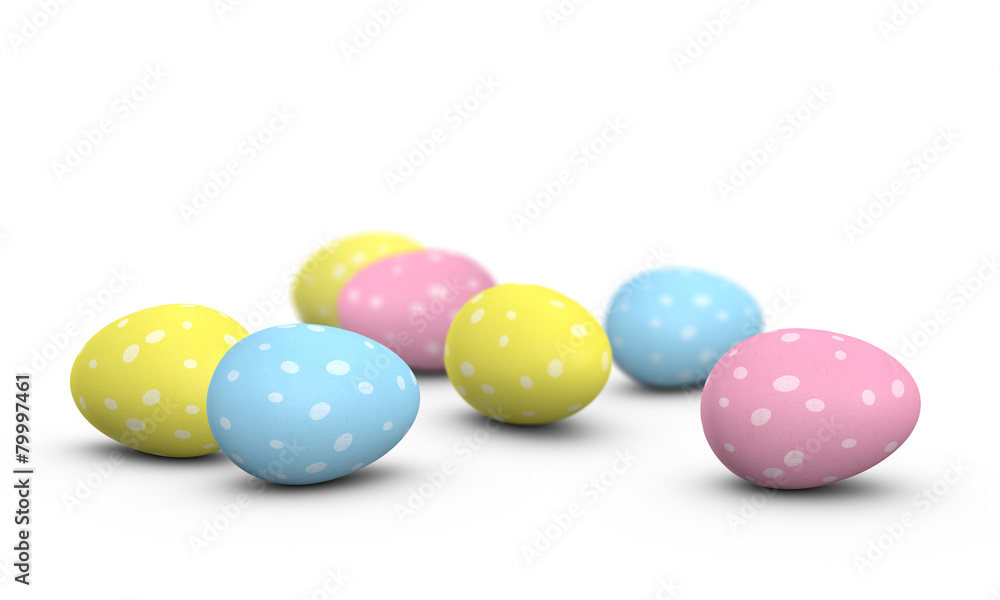 Easter eggs with spots painted on their shells
