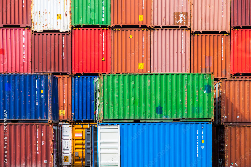 Fototapeta premium freight shipping containers at the docks