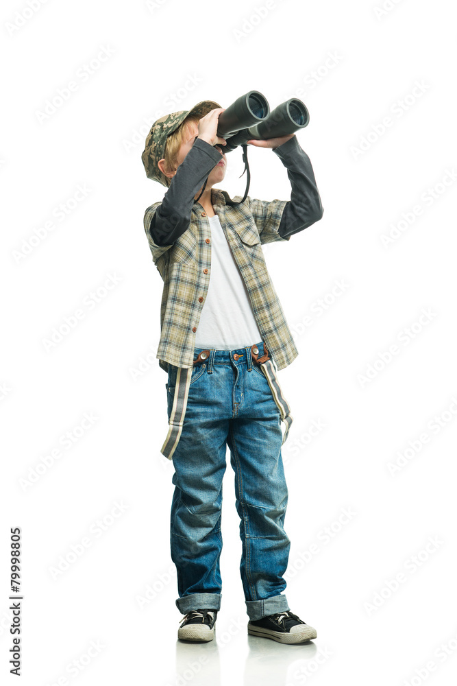 Boy with a binoculars