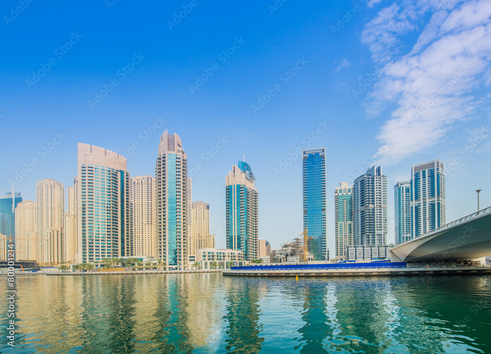 Dubai - AUGUST 9, 2014: Dubai Marina district on August 9 in UAE