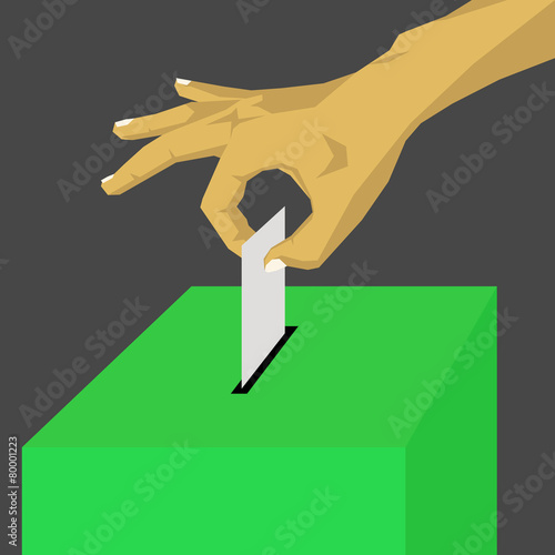 Voting at the green ballot box