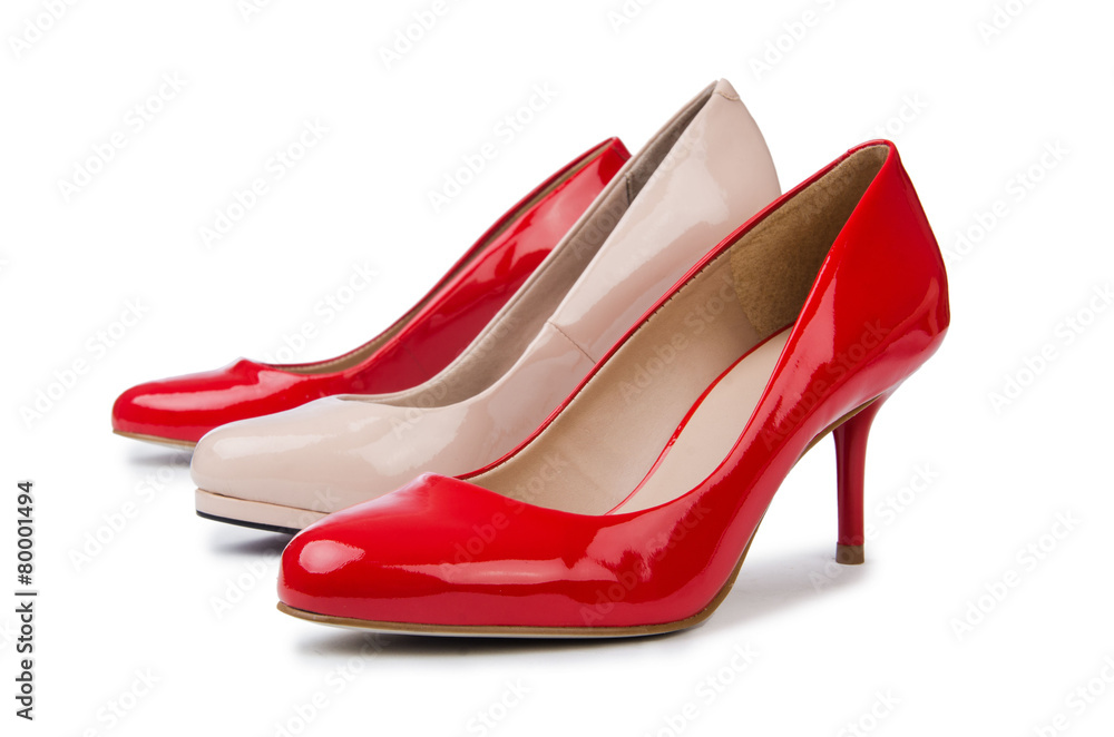 Set of shoes isolated on the white background Set of shoes isolated on the white background