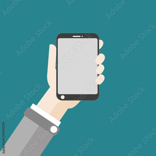 Hand Smartphone Flat Design