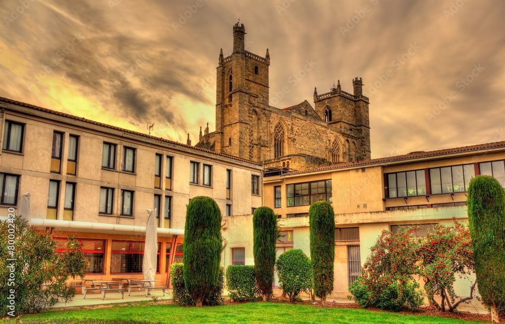 View of the Narbonne Cathedral - France