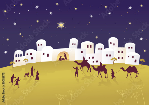 Obraz na plátne Birth of Jesus in Bethlehem