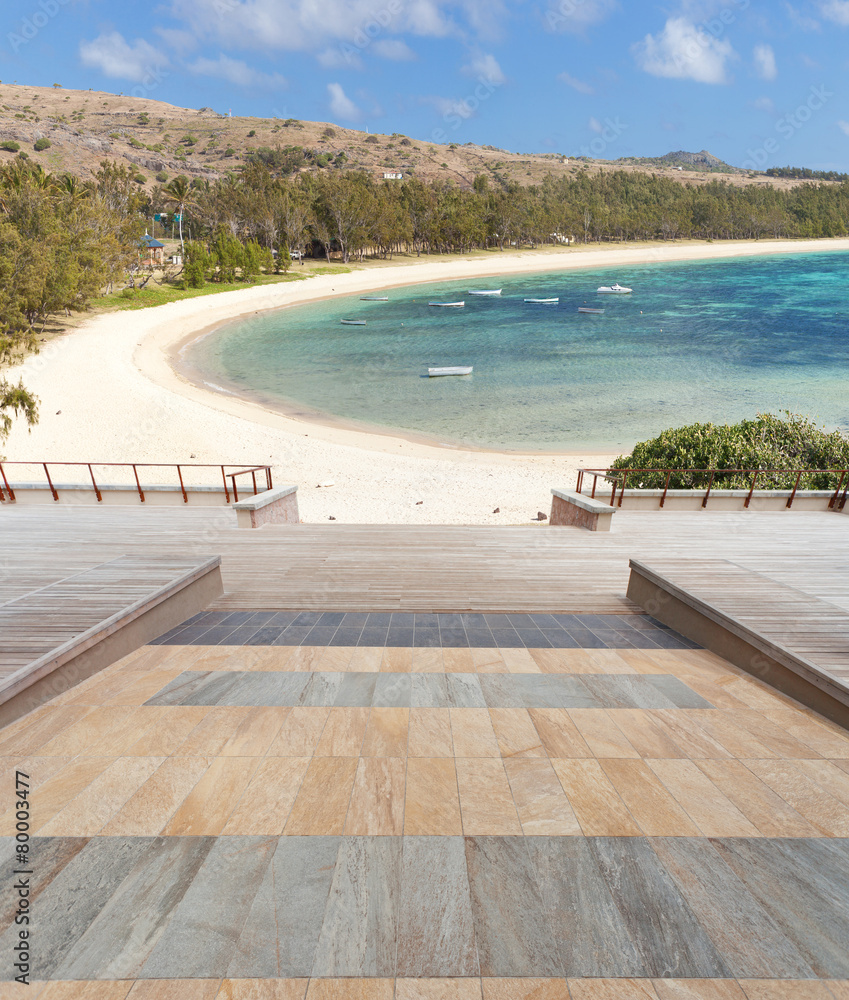 terrasse panoramique sur plage de l'île Rodrigues