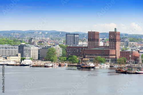 Photography Oslo Radhuset from the sea Oslo Norway