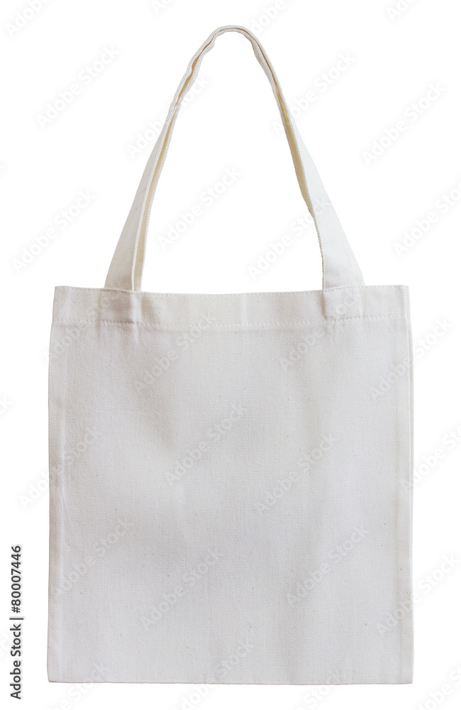 white fabric bag isolated on white with clipping path white fabric bag isolated on white with clipping path