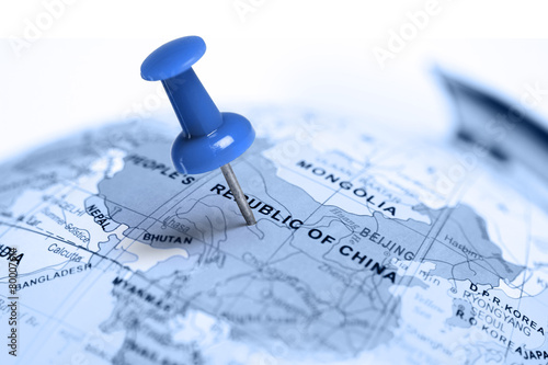 Location China. Blue pin on the map.