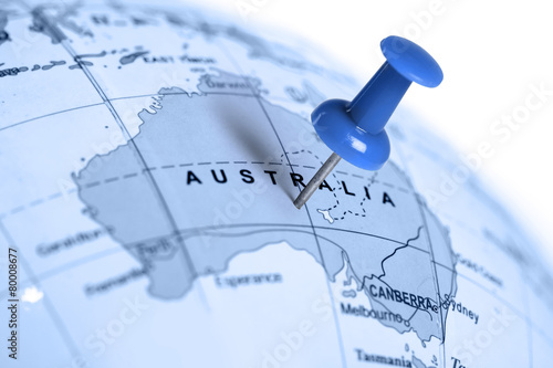 Location Australia. Blue pin on the map.