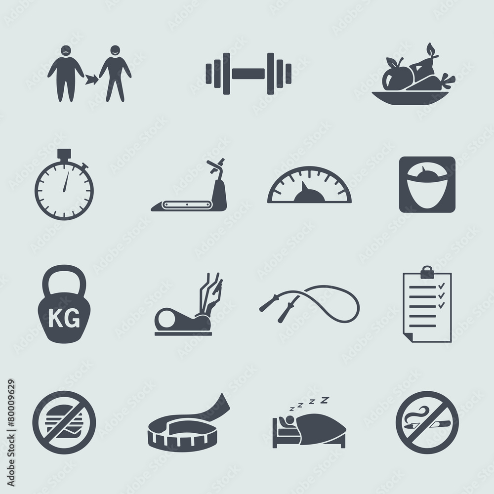 Fototapeta premium Set of diet icons