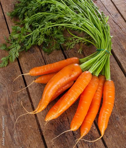 Bunch of fresh organic carrots.