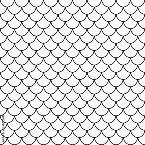 Black and White Shell Tiles Pattern Repeat Background