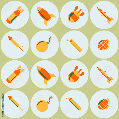 seamless abstract background with bombs