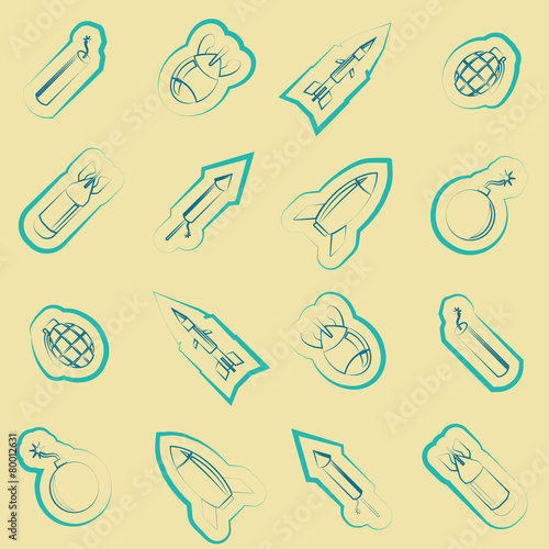 seamless abstract background with bombs