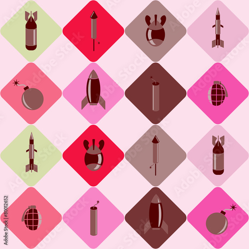 seamless abstract background with bombs