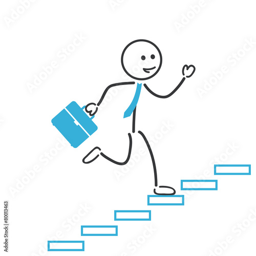 business man run up stairs