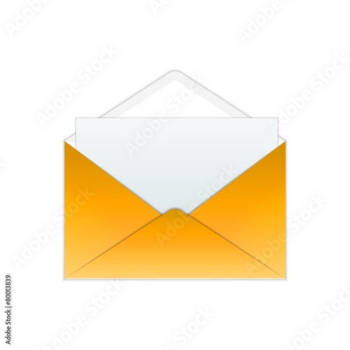 gold envelope and paper