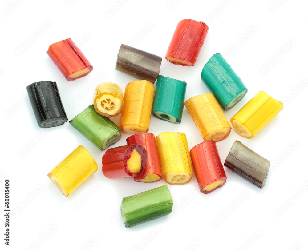 Colorful candies isolated on white background Colorful candies isolated on white background