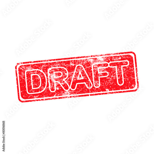 draft red grunge rubber stamp vector illustration