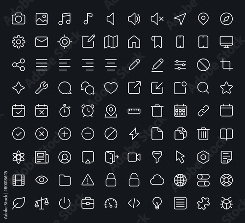 Outline vector icons for web and mobile